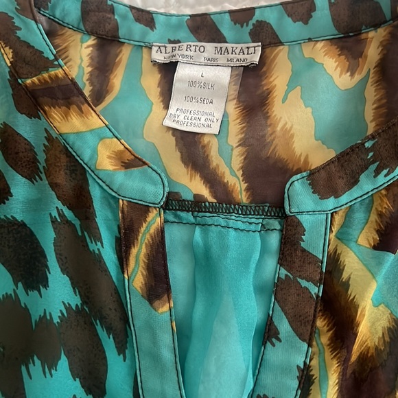 Alberto Makali turquoises and leopard tunic - Picture 3 of 4